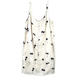 Rag & Bone Women's Size 6 Natalie Palm Tree Printed Twill Dress White Black